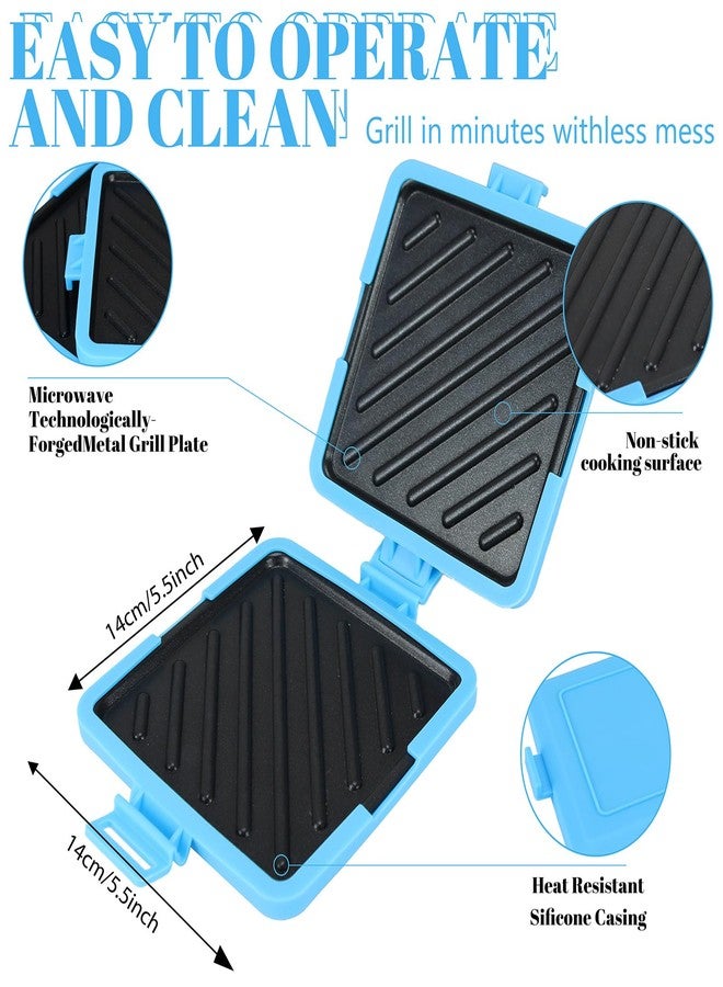 KDSPAROS Microwave Sandwich Maker - Microwave Toastie Sandwich Maker，3-in-1 Toastie Panini Press with Dishwasher Safe Design No Electricity Needed Fast Cooking for Travel Friendly/Office/Home (blue) - Image 3